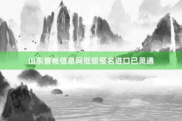山东管帐信息网低级报名进口已灵通